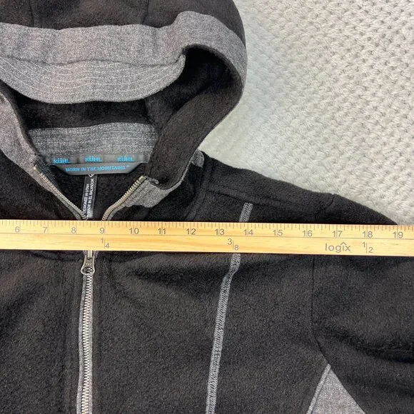 Kuhl Womens Alfpaca Hoodie Fleece Full Zip Black/Gray Outdoor Warm Wear Medium - Picture 11 of 16